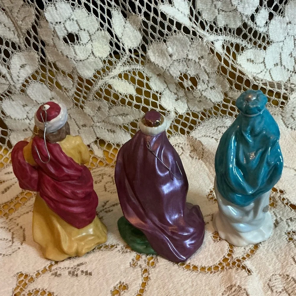 Hallmark Keepsake 1999 Blessed Nativity 3 Magi Wisemen Ornament Set w/ Boxes